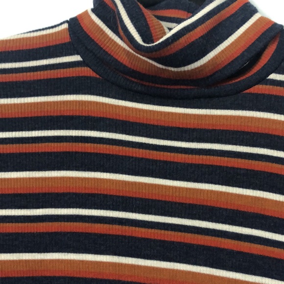 Madewell Fine Ribbed Striped Turtleneck, S - Picture 6 of 10